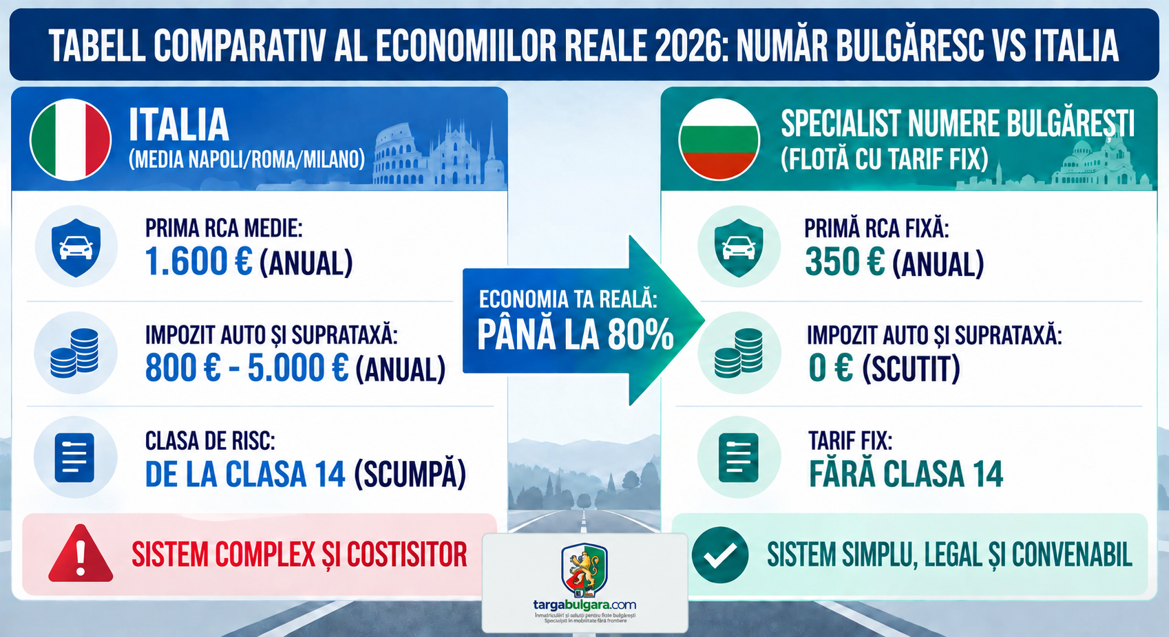 Comparație de costuri pentru asigurare auto Bulgaria și numere bulgărești