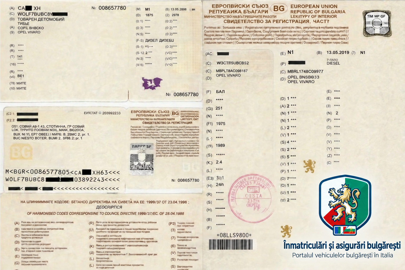 Documente verificabile pentru legalitatea unui vehicul cu numere bulgărești